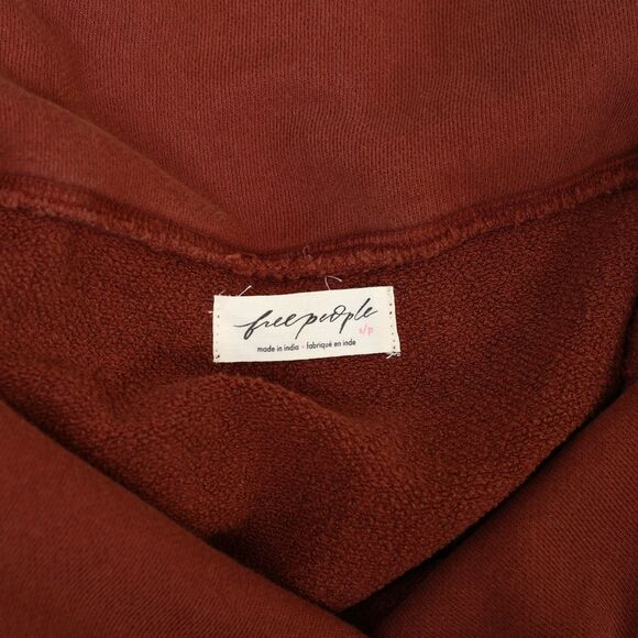 Free People Off Chill Sweatshirt Tunic Top Off Shoulder Longline Fit S 283632 - Picture 8 of 8